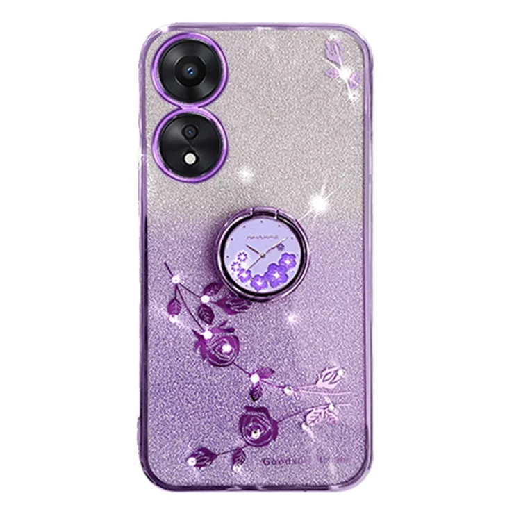 SEAHAI Cover per Oppo A17 / Oppo A17K Cover, Ultra Sottile Custodia in TPU a Gradiente Colori, Trasparente Silicone Morbido Case Antiurto Cover, Rosa/Viola