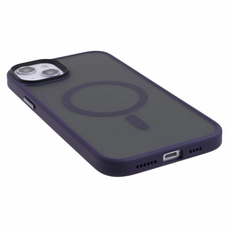 FULEXIN Skin-Touch Matte Phone Cover for iPhone 15 Plus Anti-Drop TPU+Acrylic Phone Case Compatible with MagSafe - Purple