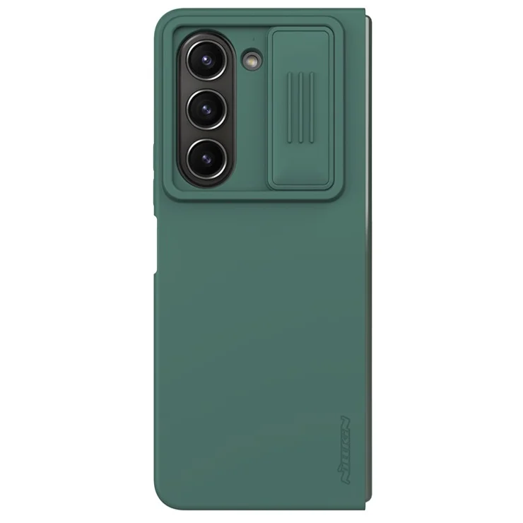 NILLKIN Shockproof Case for Samsung Galaxy Z Fold5 5G Dual Layer Hybrid Hard PC Soft Silicone Case with Slide Camera Lens Cover - Green