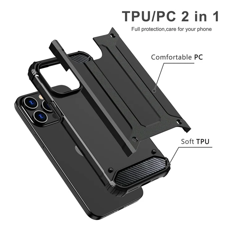 For iPhone 15 Pro Max Phone Case PC+TPU Scratch Resistant Protective Cover - Red
