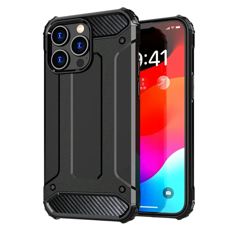 For iPhone 15 Pro Max Phone Case PC+TPU Scratch Resistant Protective Cover - Grey