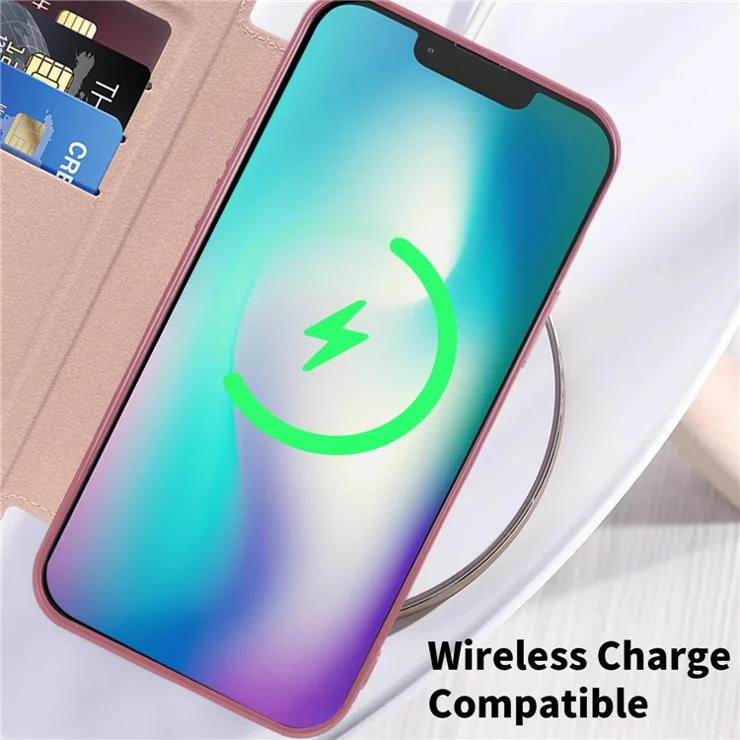 For iPhone 15 Plus Built-in Lens Film Phone Case RFID Blocking Card Slots Leather Cover Compatible with MagSafe - Sapphire