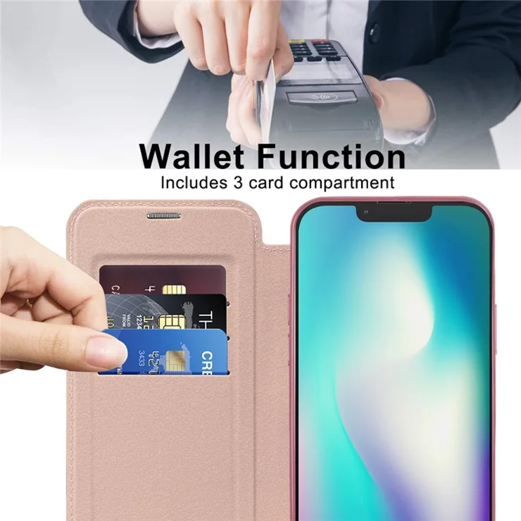 For iPhone 15 Plus Leather Phone Case Compatible with MagSafe RFID Blocking Card Holder Electroplating Cover - Blue