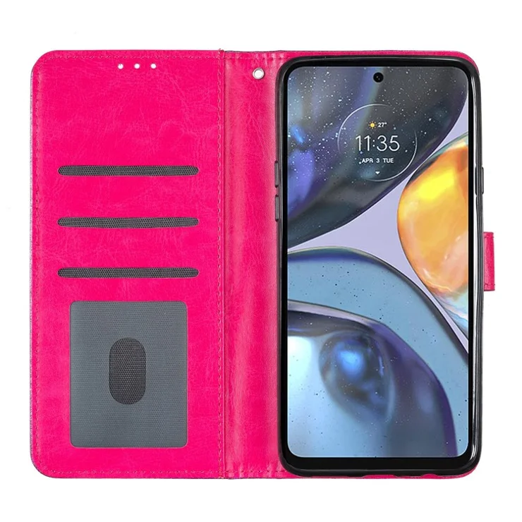 For Motorola Moto G31 4G / G41 4G Glittery PU Leather Wallet Phone Case Stand Drop-proof Cover - Rose