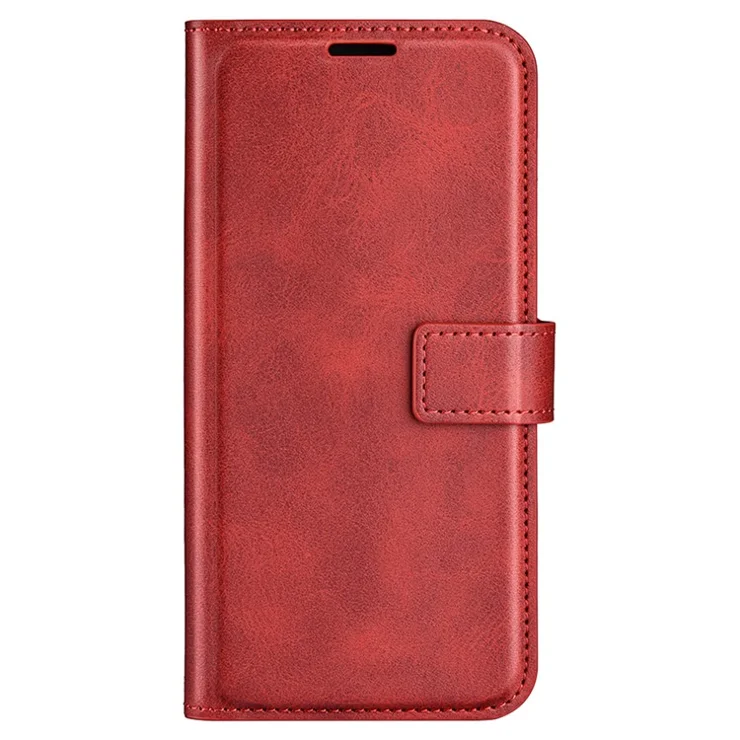 For Realme 11x 5G / 11 5G (Global) Phone Case Wallet Stand PU Leather Shell Calf Texture Full Protection Phone Cover - Red
