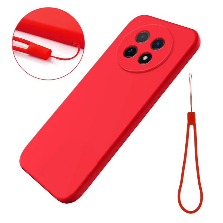 Shockproof Phone Case for Huawei nova Y91 4G , Soft Lining Anti-Scratch Liquid Silicone Cover - Red