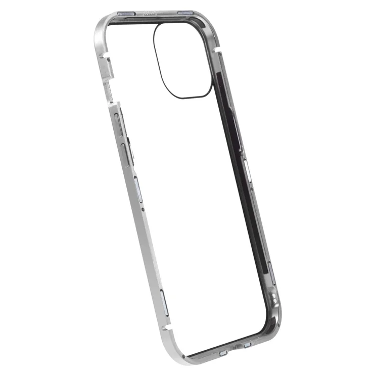 For iPhone 15 Magnetic Cover Metal Frame Double-sided