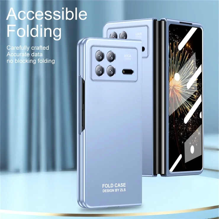 For Xiaomi Mix Fold 3 5G Hard PC Phone Protection Case Shock-Absorption Cover with Tempered Glass Film - Black