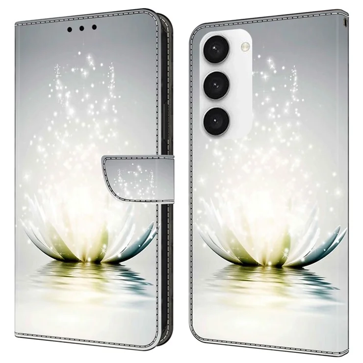 For Samsung Galaxy S23 FE Wallet Leather Phone Case 3D Pattern Printing Phone Stand Cover - Lotus
