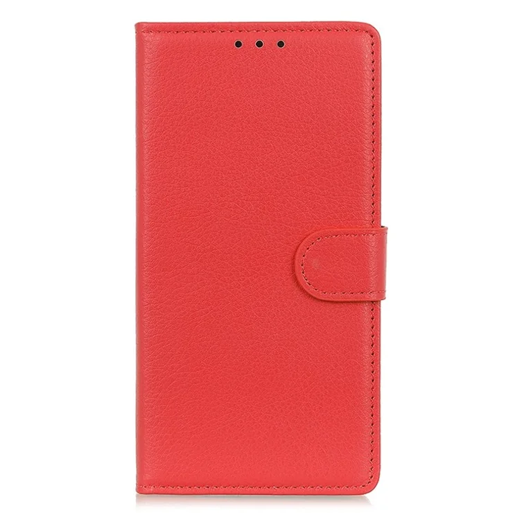 For Sony Xperia 5 V Litchi Texture Wallet PU Leather Case Folding Stand Phone Cover - Red