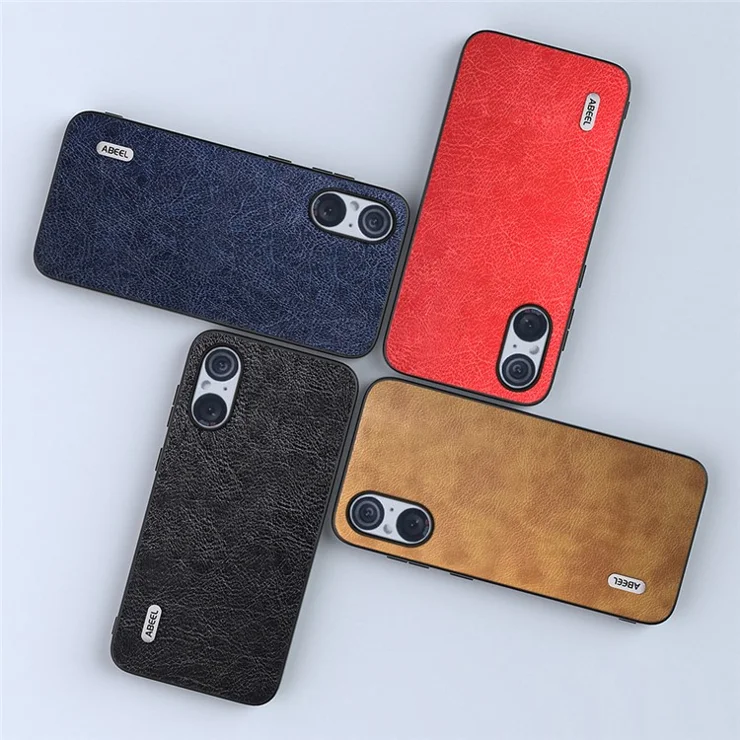 ABEEL For Sony Xperia 5 V PU Leather Coated TPU+PC Phone Case Retro Litchi Texture Drop Protection Cover - Black
