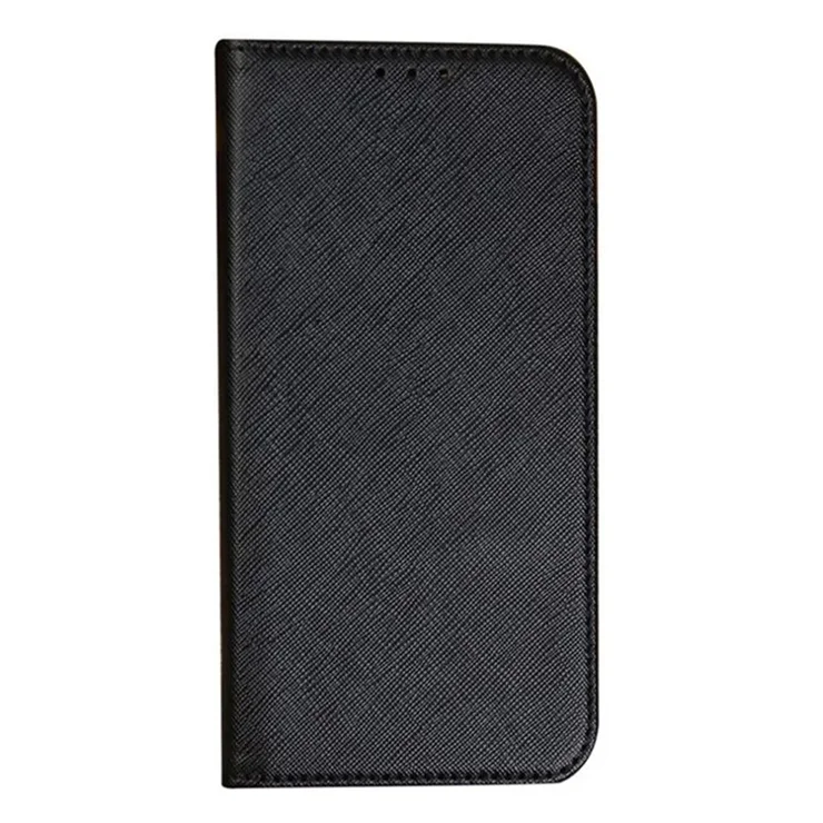 For Samsung Galaxy Xcover6 Pro 5G PU Leather Wallet Stand Case Cross Texture Magnetic Phone Cover - Black