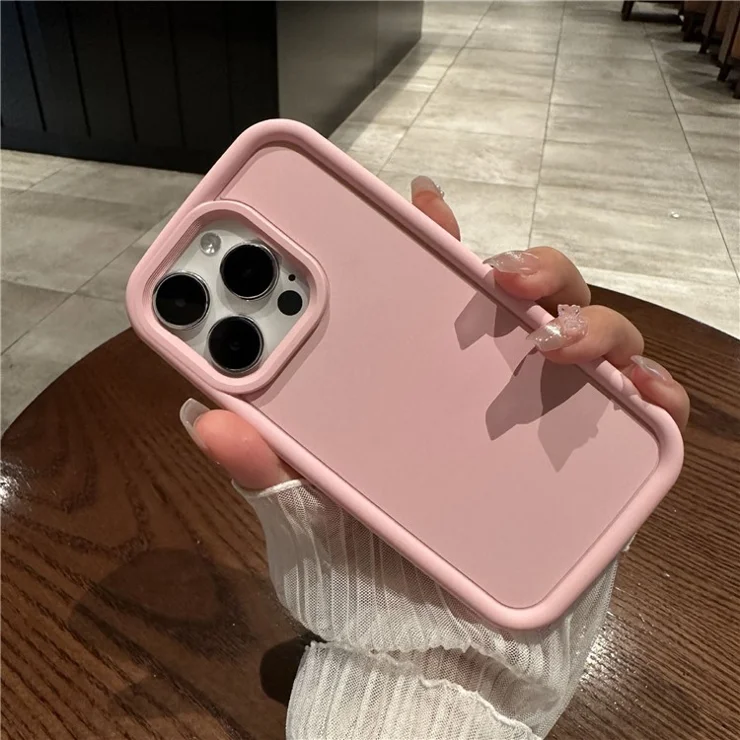 For iPhone 15 Anti-Drop Silicone Mobile Phone Case Shockproof Cell Phone Cover - Pink