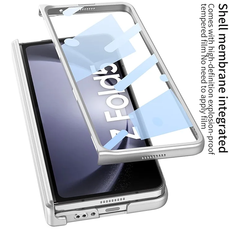 GKK Anti-Drop Phone Case for Samsung Galaxy Z Fold5 5G Magnetic Hinge Hard PC Cover with Tempered Glass Screen Film - Black