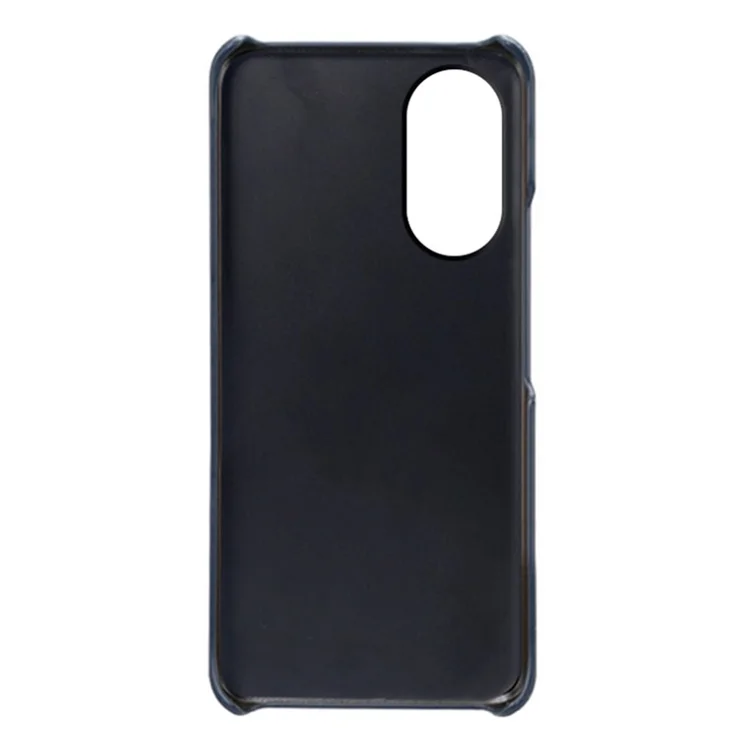 Hard PC Phone Case for Oppo A78 4G PU Leather Coated Cell Phone Back Cover with Dual Card Slots - Blue