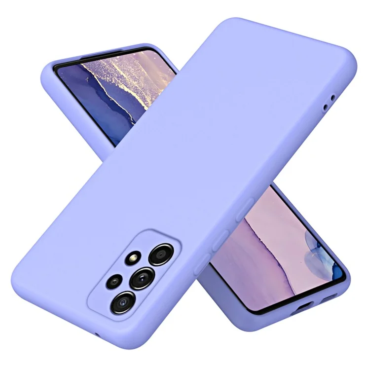 Rubberized 2.2mm TPU Phone Case for Samsung Galaxy A52 4G / 5G / A52s 5G , Fiber Lining Shock-Absorbing Cover - Purple