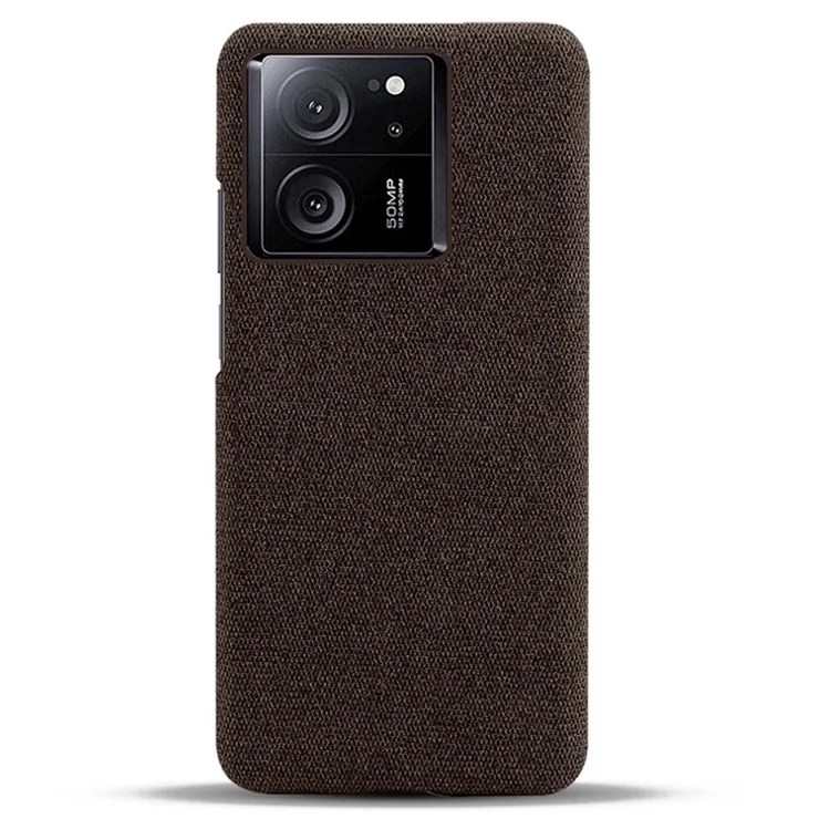 Slim-Fit Phone Shell for Xiaomi Redmi K60 Ultra / 13T / 13T Pro Cloth+Hard PC Protective Phone Cover Case - Brown