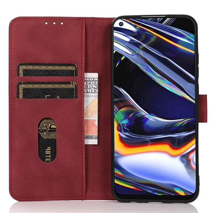 KHAZNEH For Huawei Mate 60 Textured Wallet Stand Cover Magnetic Closure PU Leather Phone Case - Red