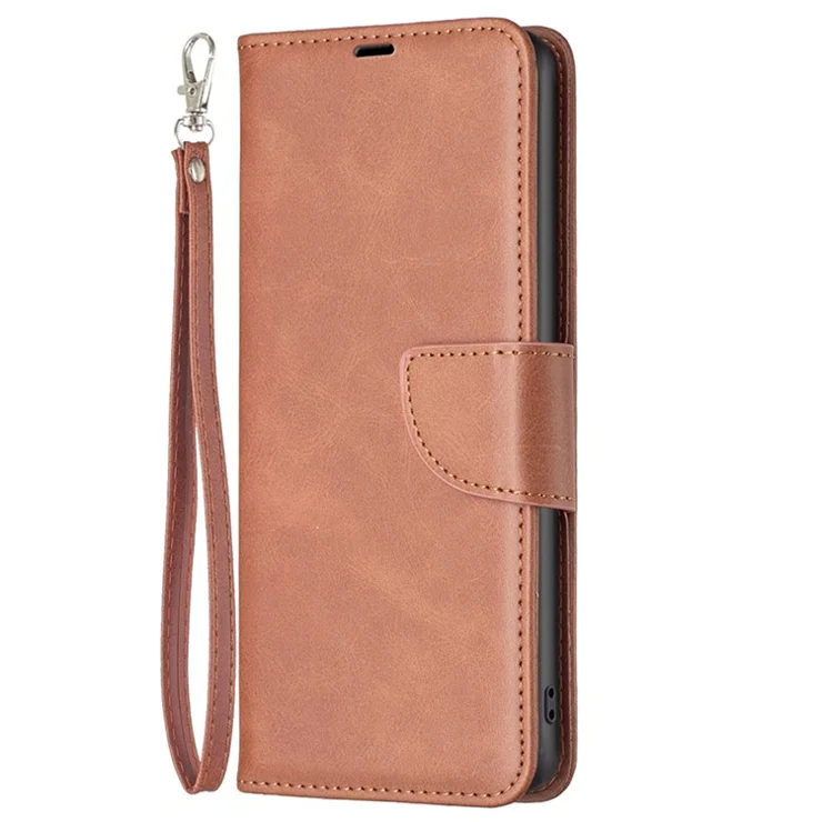 For Oppo A38 4G Wallet Phone Case Textured PU Leather Stand Shockproof Flip Phone Cover - Brown
