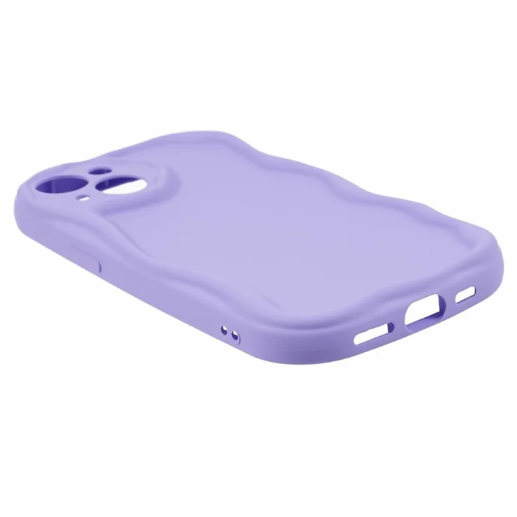 For iPhone 15 Case Candy Color Rubberized Anti-scratch TPU Phone Back Cover - Purple