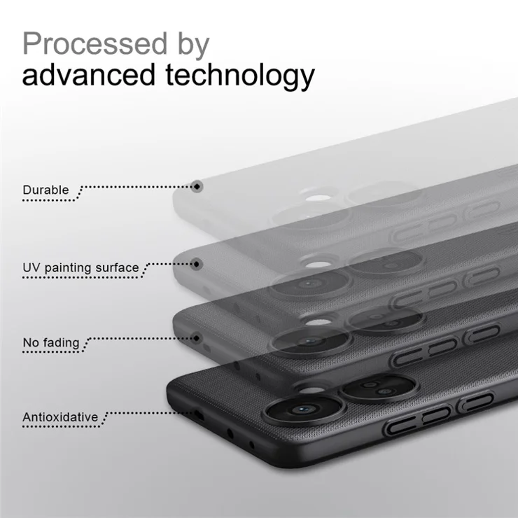 NILLKIN Frosted Shield for OnePlus Nord CE3 5G / Oppo K11 5G Hard PC Phone Case Dustproof Matte Back Cover - White