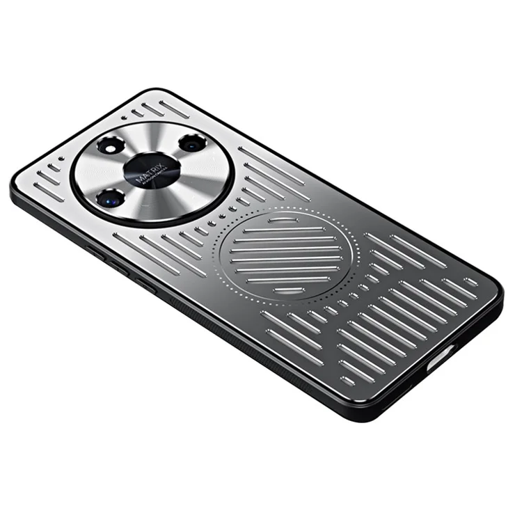 For Honor X50 Hollow Heat Dissipation Phone Back Case TPU+Aluminum Alloy Cover - Silver