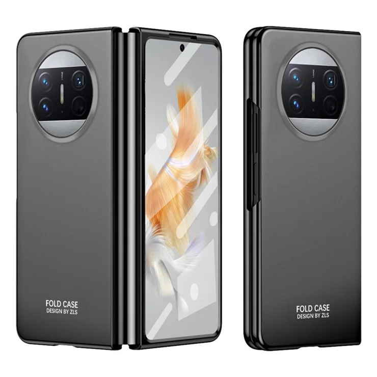 For Huawei Mate X3 5G Protective Phone Case Hard PC Anti-Scratch Cover with Tempered Glass Film - Black