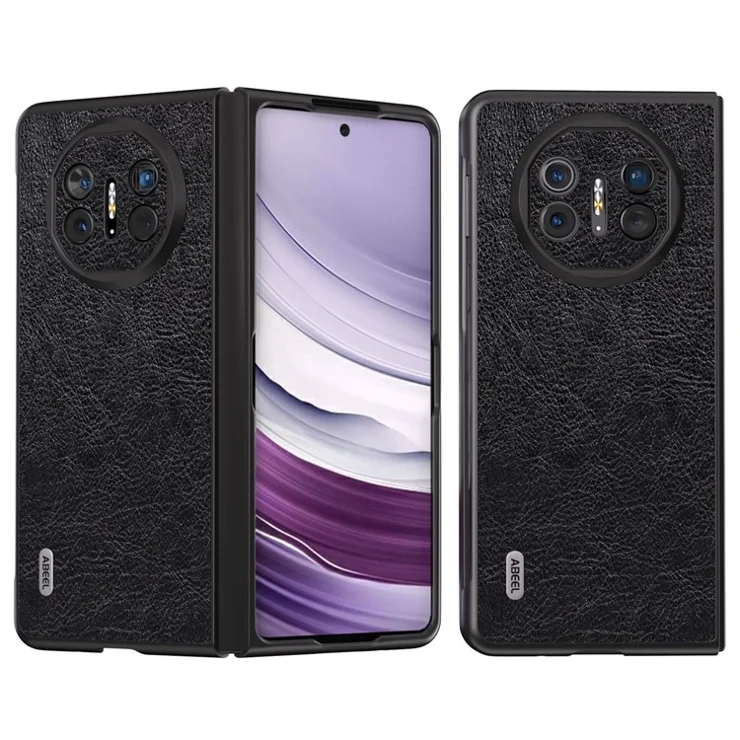 ABEEL For Huawei Mate X5 Case PU Leather+TPU+PC Retro Litchi Texture Phone Shell - Black