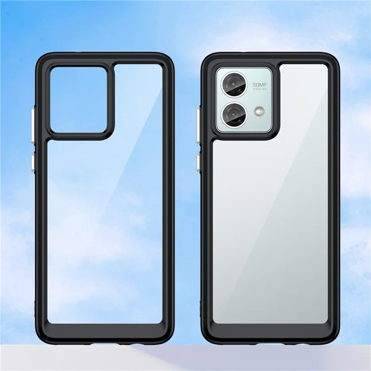For Motorola Moto G84 5G Case TPU + Acrylic Protective Phone Cover - Black