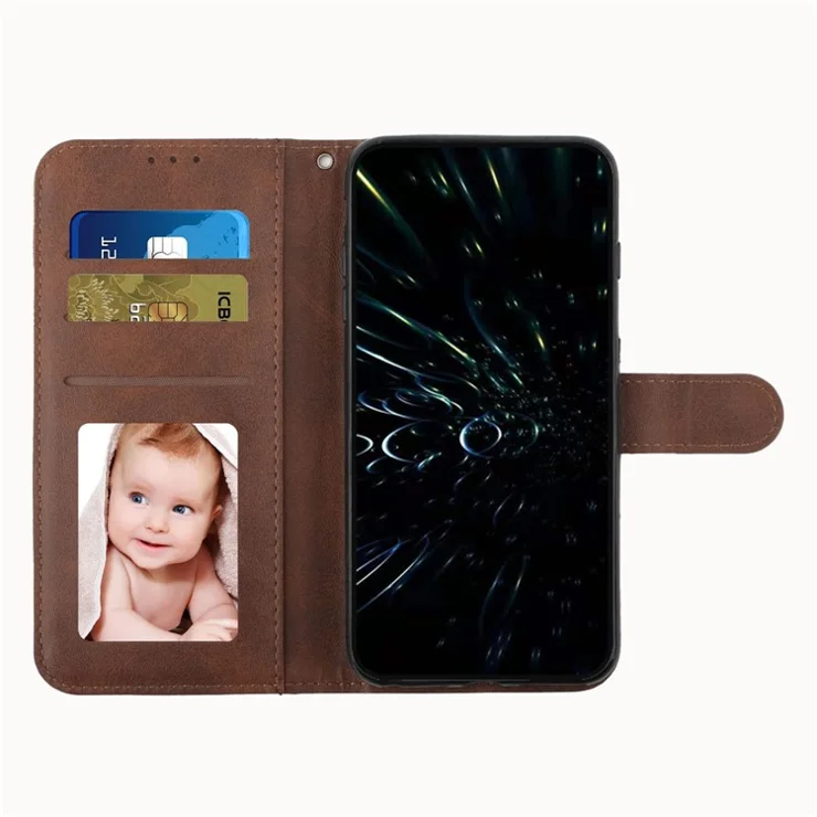 For Realme 11x 5G / 11 5G (Global) Case Leather Phone Cover with Wallet Stand - Brown