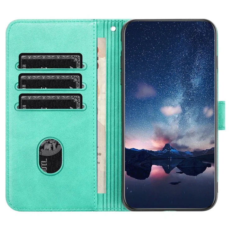 For Samsung Galaxy S22 Ultra 5G Case Wallet PU Leather Phone Cover with Stand - Green
