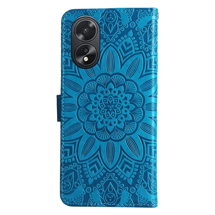For Oppo A38 4G Case Wallet Slim-Fit PU Leather Magnetic Phone Cover - Blue