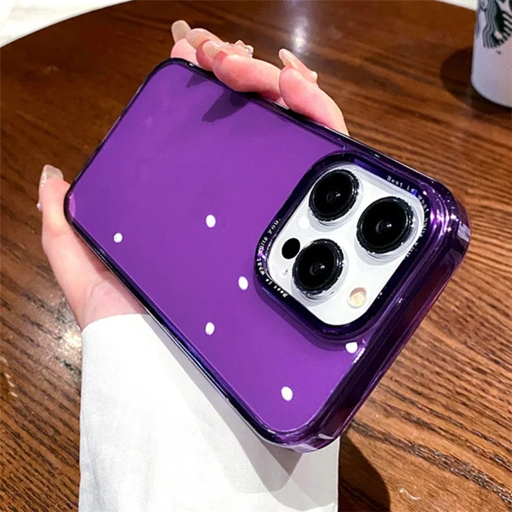 For iPhone 15 Pro Max Case Aluminium Alloy Lens Frame TPU+PC Phone Cover - Dark Purple