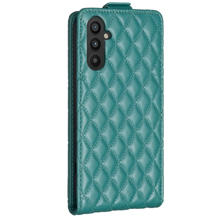 BF30 For Samsung Galaxy A15 4G Case Vertical Flip PU Leather Phone Cover with Card Holder - Green