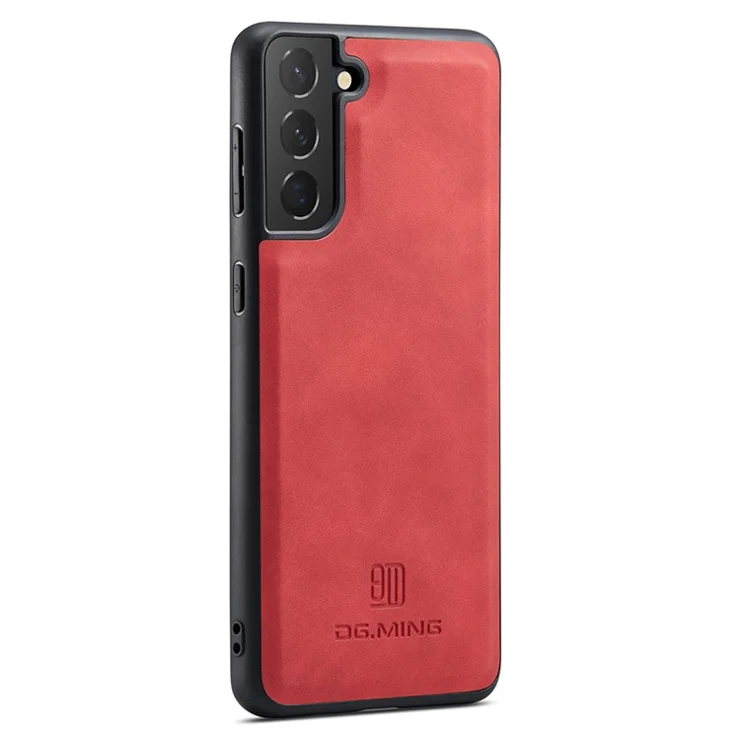DG.MING Protective Case for Samsung Galaxy S22 5G Case Drop-Proof PC+TPU+PU Phone Cover - Red