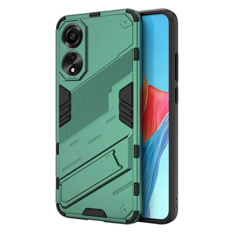 For Oppo A78 4G Case PC+TPU Kickstand Drop-proof Phone Cover - Green