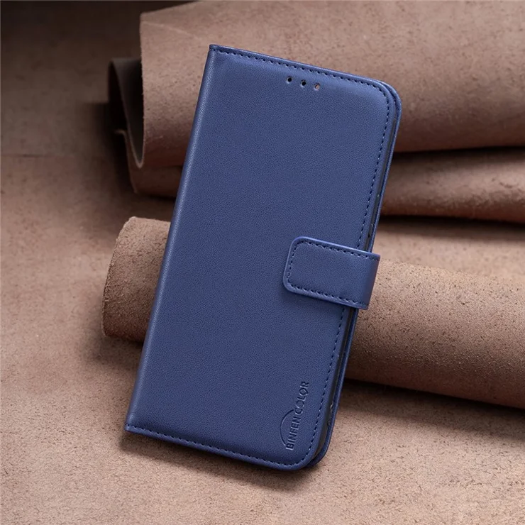 BINFEN COLOR BF17 For Honor X6a 4G Case Leather Stand Wallet Anti-drop Phone Cover - Blue