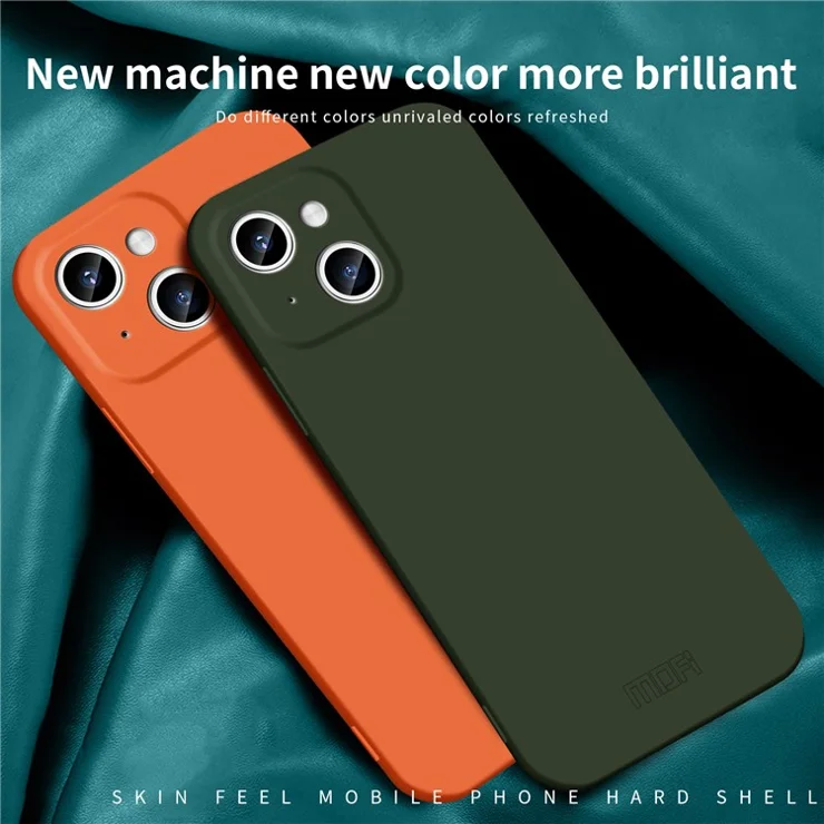 MOFI JK Qin Series For iPhone 14 Plus Case Skin-Touch Acrylic+TPU Phone Cover - Black