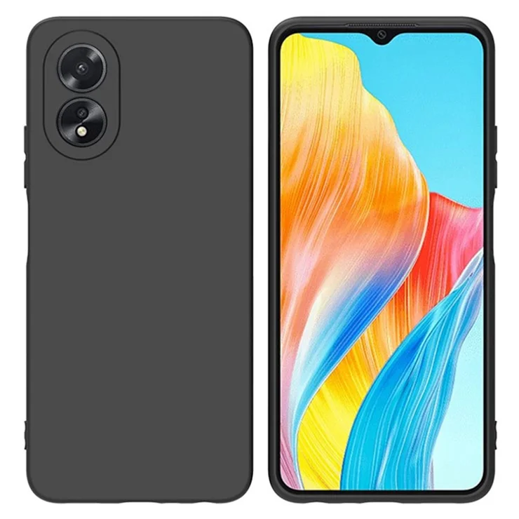 For Oppo A38 4G Case Matte Protective Phone Cover Anti-Fingerprint Shell (Precise Rear Lens Cutout) - Black