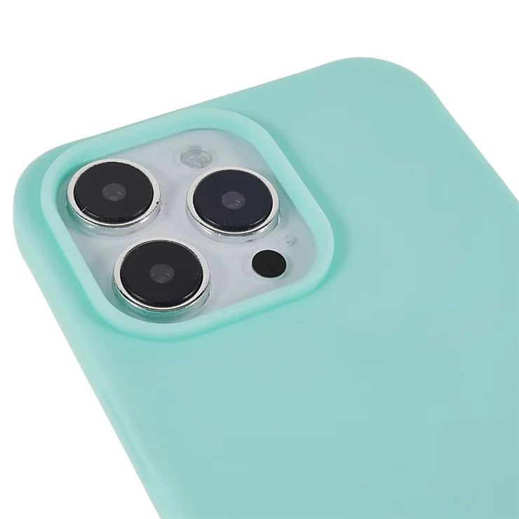 For iPhone 15 Pro Max Case Anti-Drop Slim TPU Phone Case with Long Strap - Mint Green
