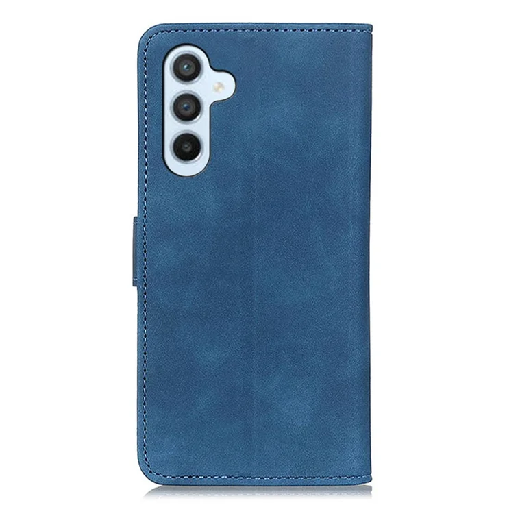 KHAZNEH For Samsung Galaxy A15 4G Case Leather Wallet Cell Phone Cover (Retro Texture) - Blue