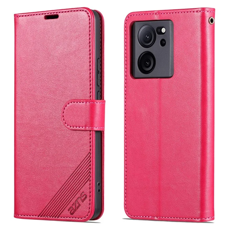 AZNS For Xiaomi Redmi K60 Ultra / 13T / 13T Pro Case TPU + PU Leather Phone Cover with Wallet Stand Function - Red