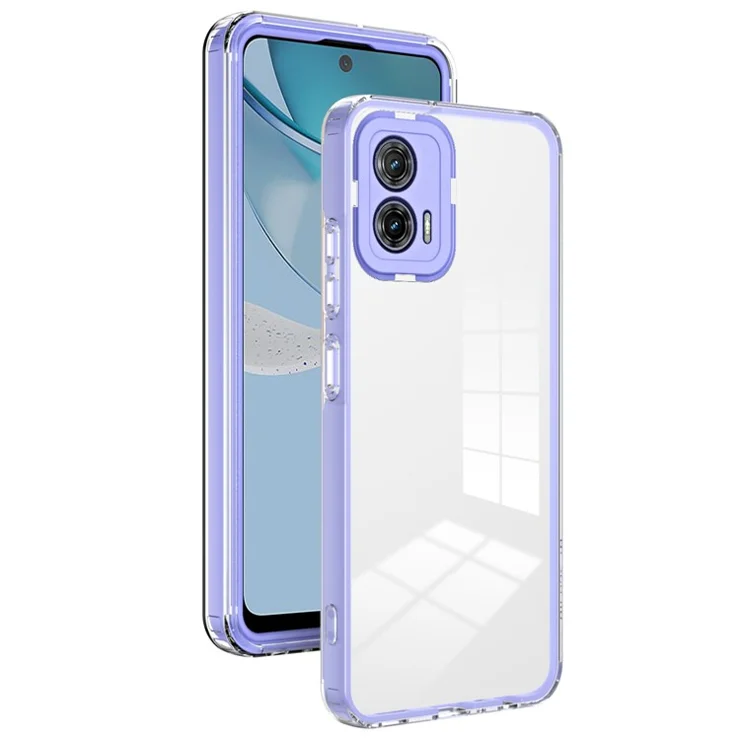 For Motorola Moto G53 5G Case TPU+PC Clear Back Color Edge Cellphone Cover - Purple