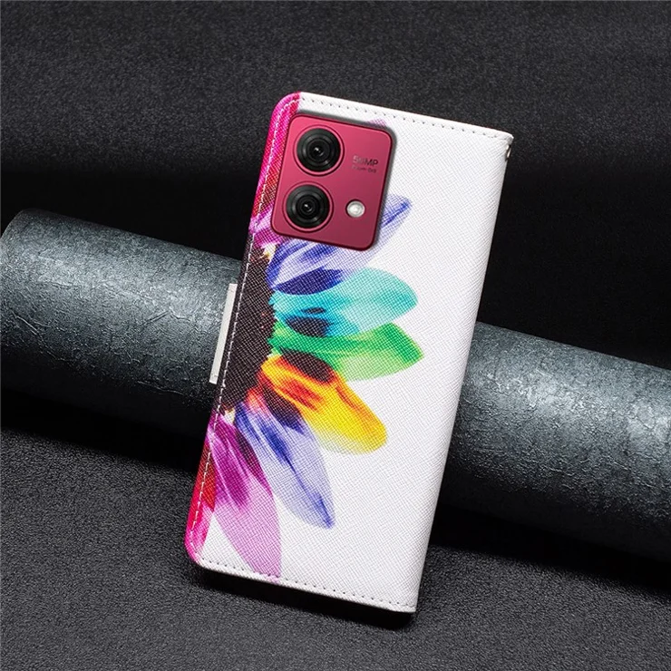 For Motorola Moto G84 5G Leather Case Stand Phone Wallet Cover - Sunflower