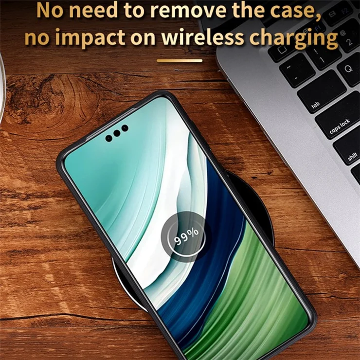 AZNS For Huawei Mate 60 Case Anti-Scratch Phone Shell Imprinted PU Leather+TPU Phone Back Cover - Blue