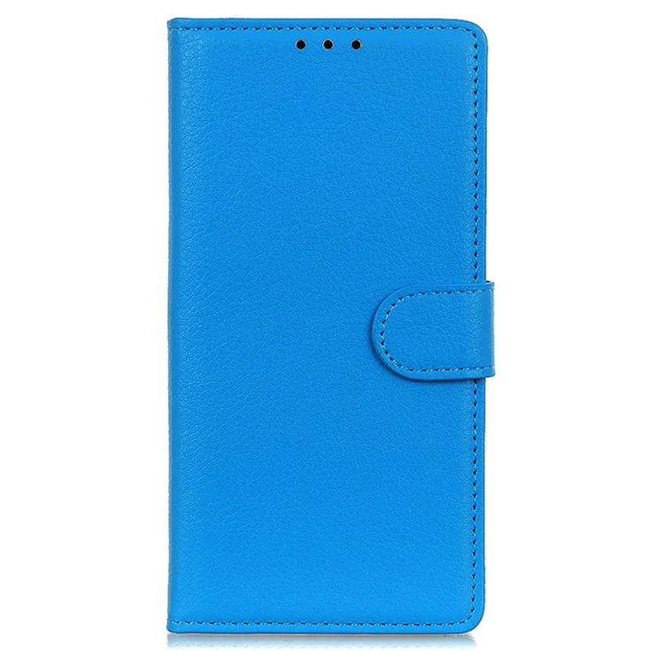For Motorola Moto G84 5G Case Shockproof Wallet Litchi Texture PU Leather Phone Cover - Blue