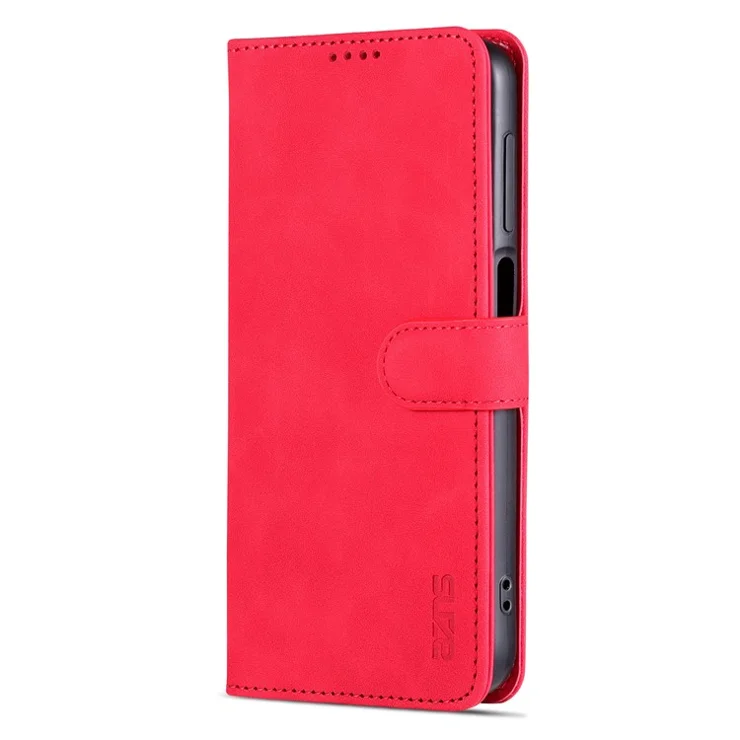 AZNS For Samsung Galaxy A25 5G (Global) (161.0 x 76.5 x 8.3mm) Case Leather Flip Stand Wallet Cover - Red