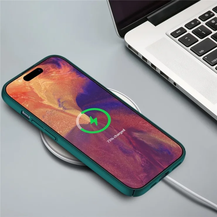 For iPhone 15 Pro Max PC Phone Case Anti-scratch Phone Cover Solid Color Shell - Rose Gold