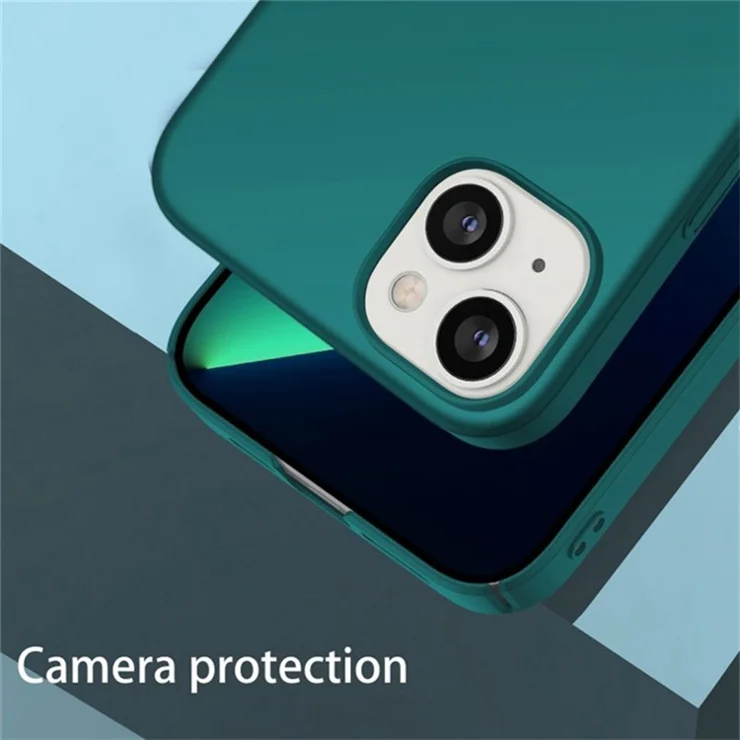 For iPhone 15 Plus Shockproof PC Case Solid Color Cell Phone Cover Shell - Blue