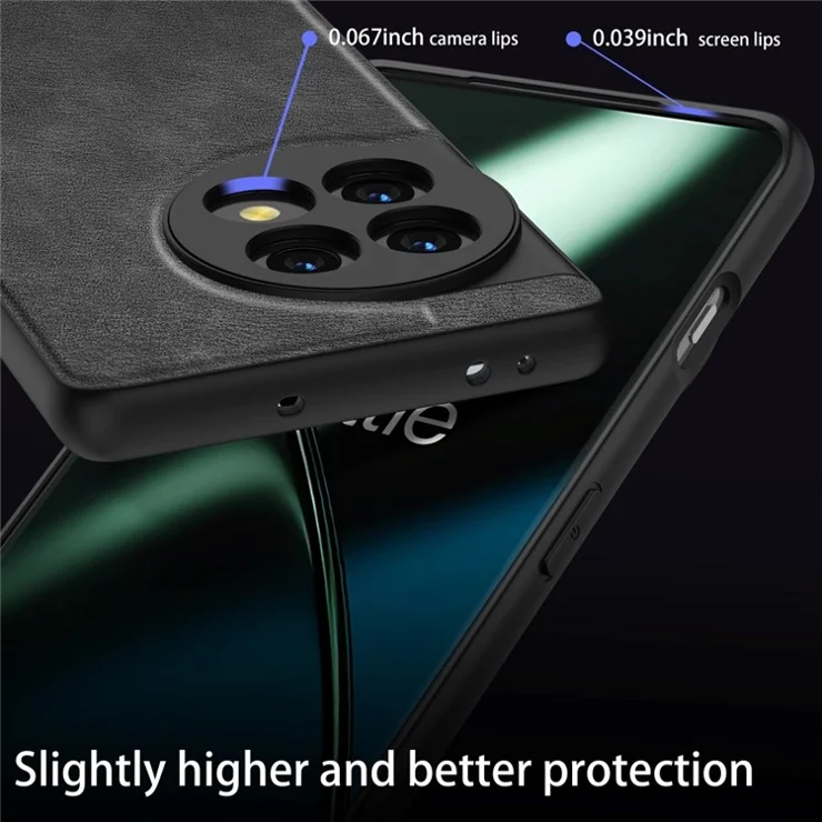 For OnePlus 11 5G PU Leather+TPU+PC Phone Cover Retro Anti-scratch Cell Phone Case - Blue